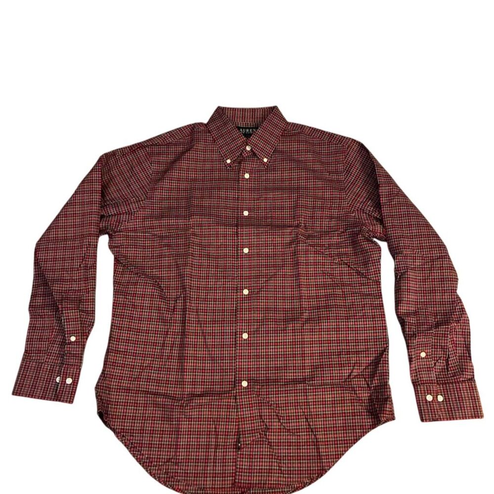 Ralph Lauren Men's Classic Fit Red Plaid Long Sleeve Shirt Size‎ 16